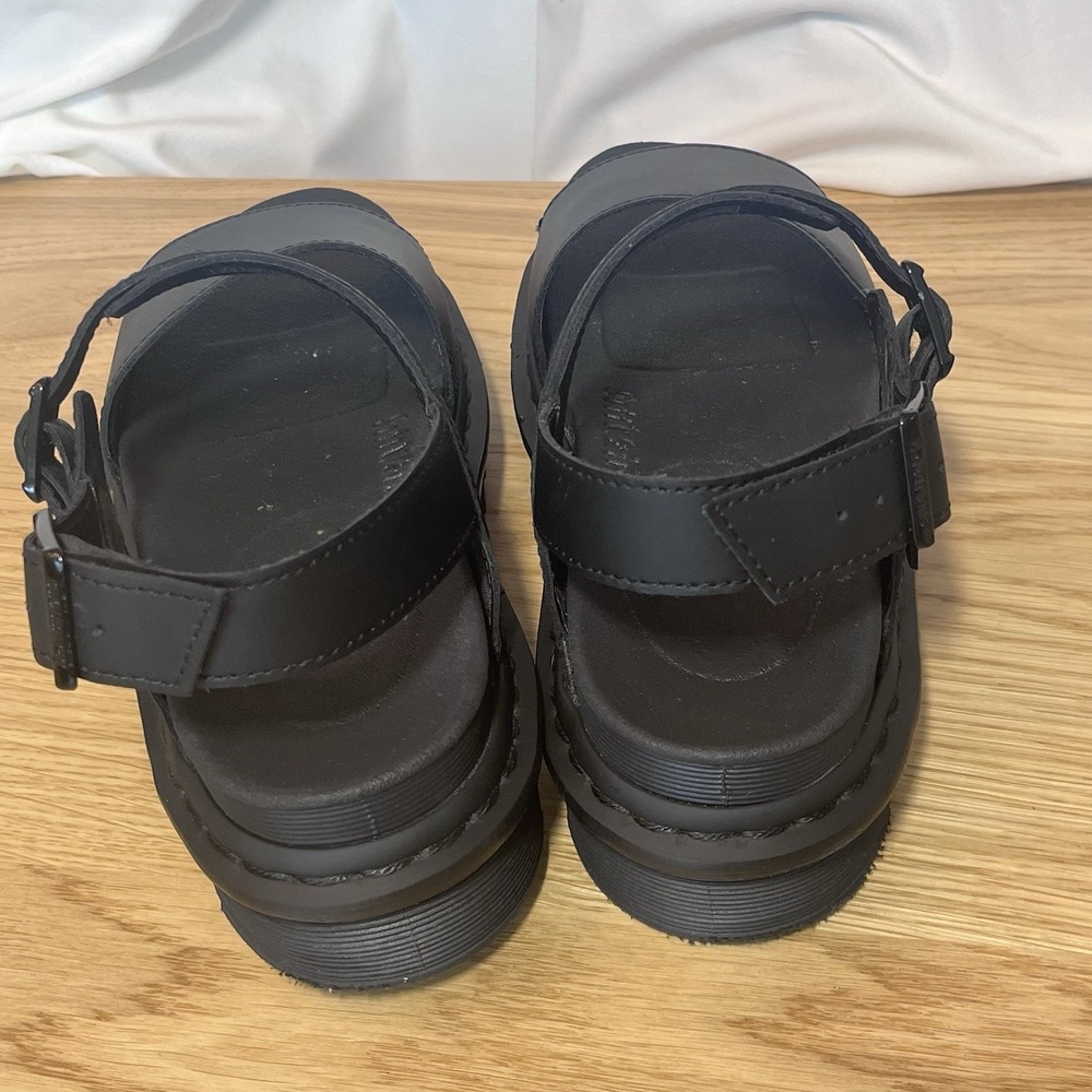 Dr. Martens Voss Sandals Womens 9 Black Leather Platform Strappy SoftWair - Picture 4 of 5